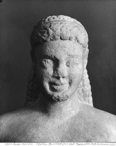 Kouros, from Paros, near the sanctuary of Asklepios (detail) by Greek